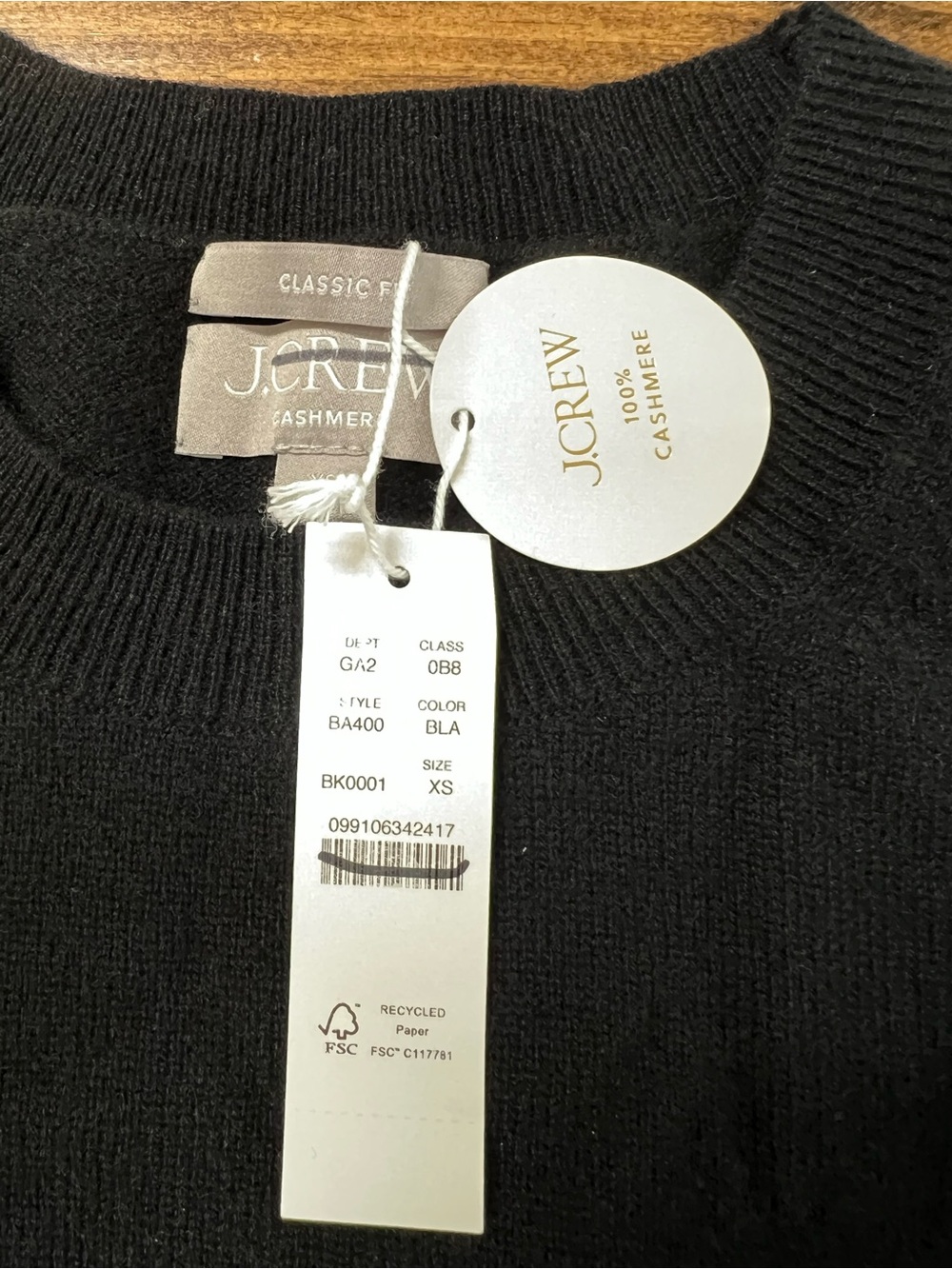 J. Crew Cashmere Classic Fit Crewneck in Black Size XS - Picture 7 of 11